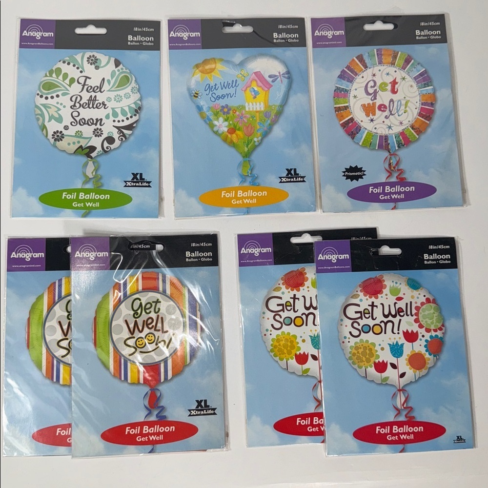 Get well soon -Anagram- balloons 18” lot of 7